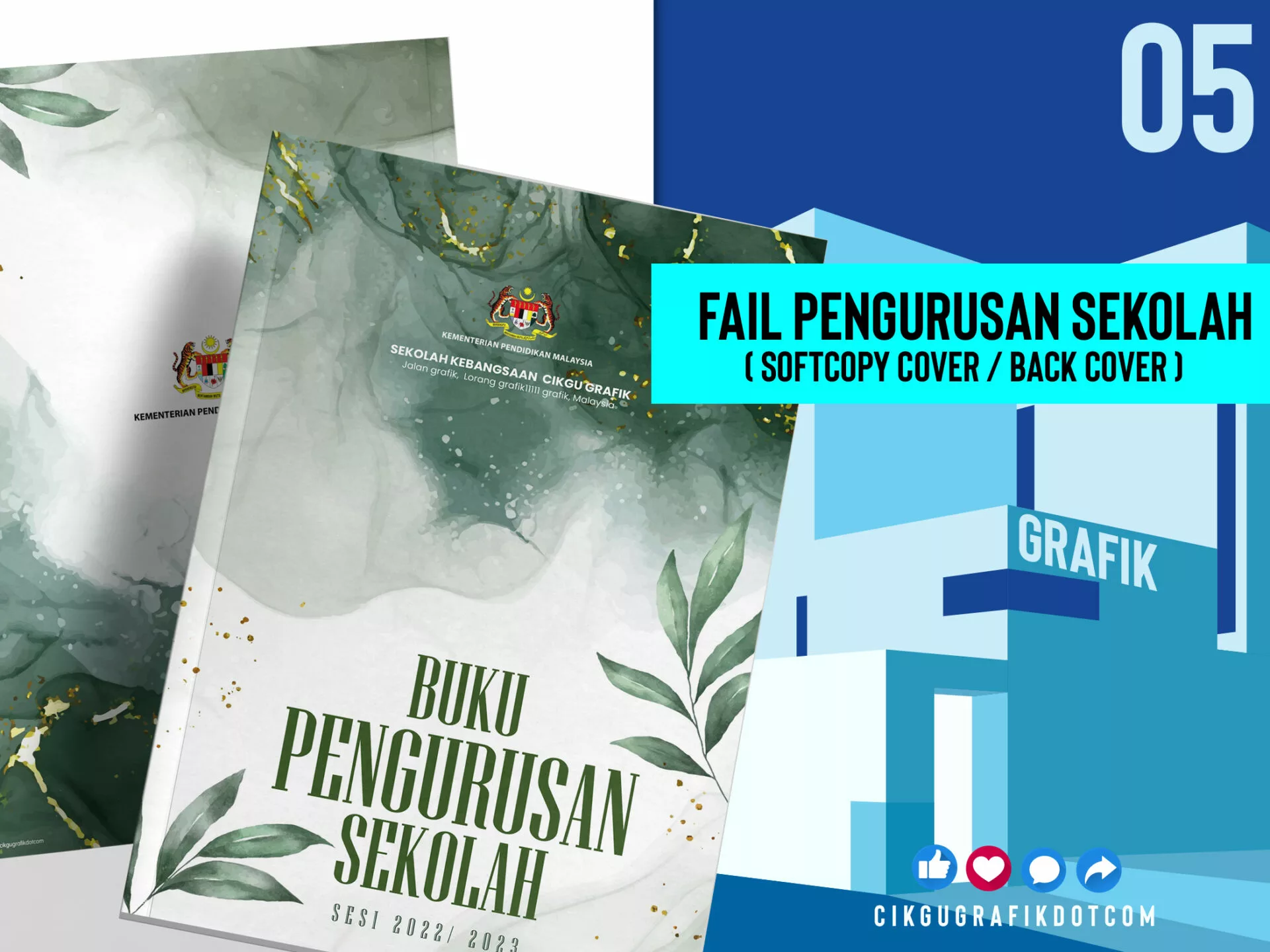 Cover Fail Pengurusan Sekolah 2022 Percuma V5 | CIKGUGRAFIK